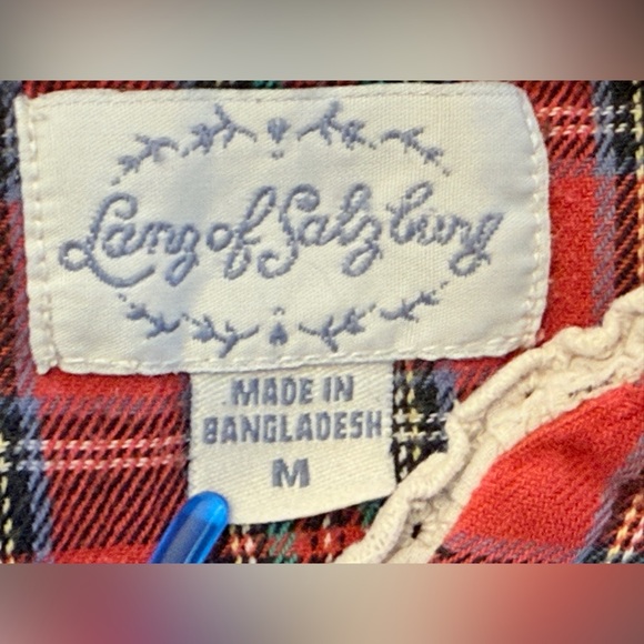 Lanz of Salzburg Red Classic Plaid Cotton Flannel Night Gown Pajama M SEE NOTES - Picture 11 of 11